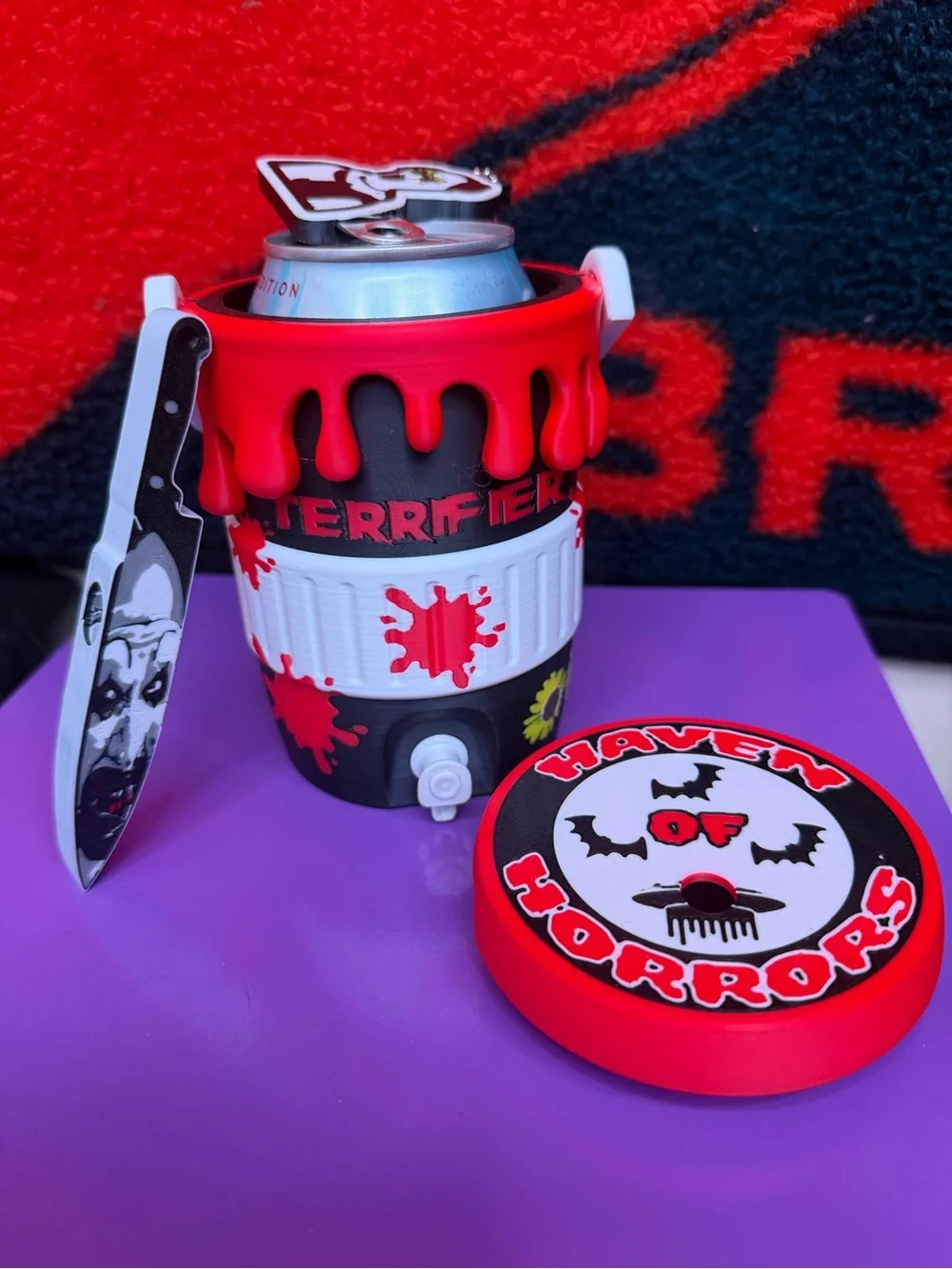 Custom Design - Halloween Theme Terrifier Cooler Can Holder 12 oz by 3d print
